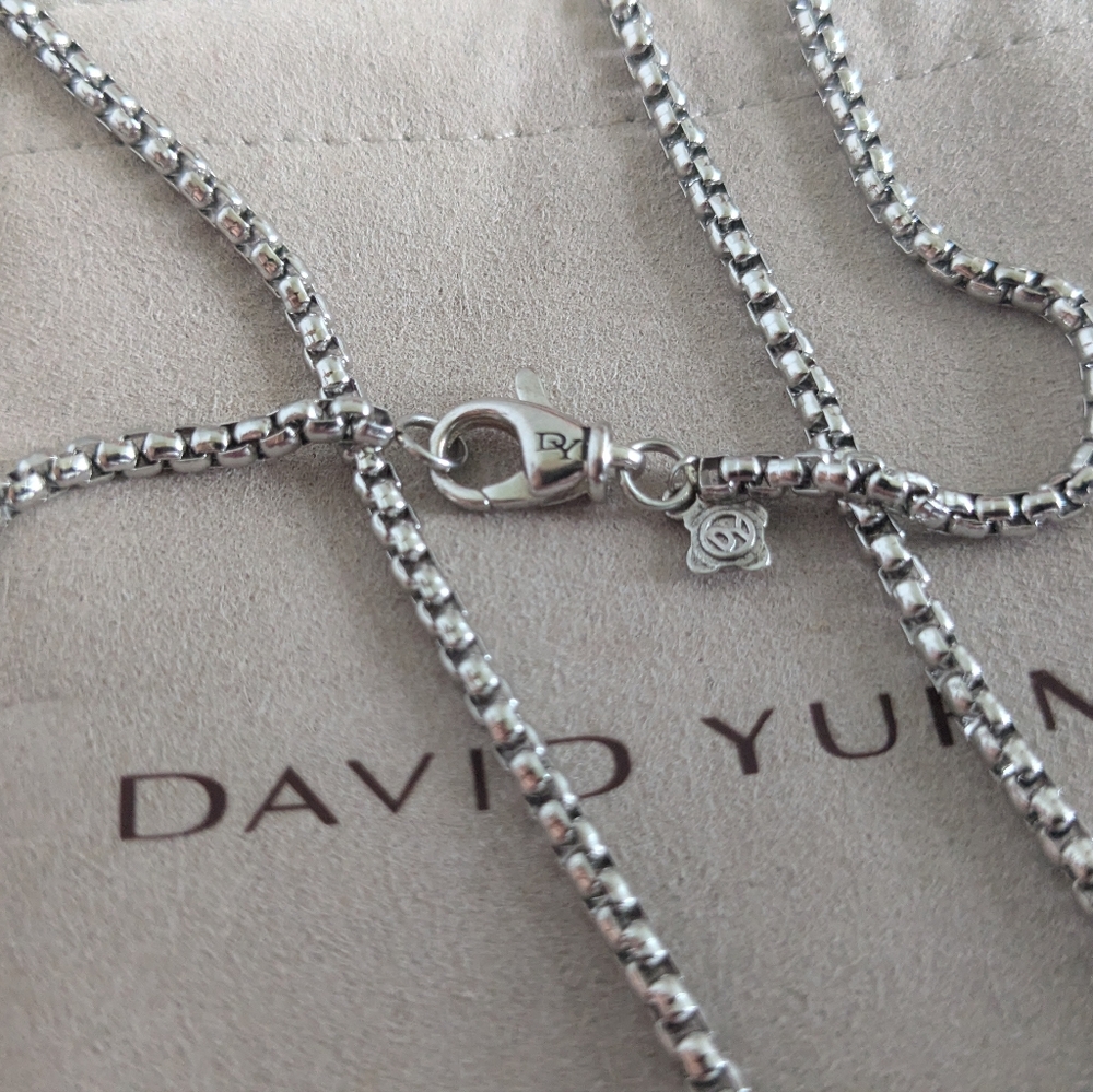 David Yurman Sterling Silver Box Chain Necklace - Picture 7 of 10